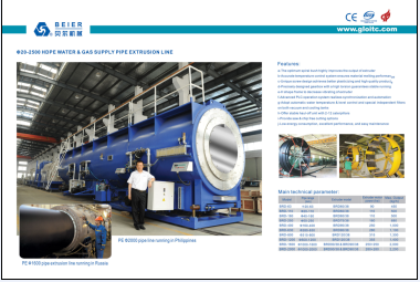 Φ20-2500 HDPE water&gas supply pipe extrusion line